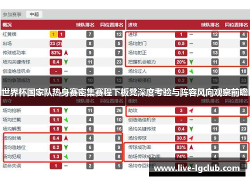 世界杯国家队热身赛密集赛程下板凳深度考验与阵容风向观察前瞻